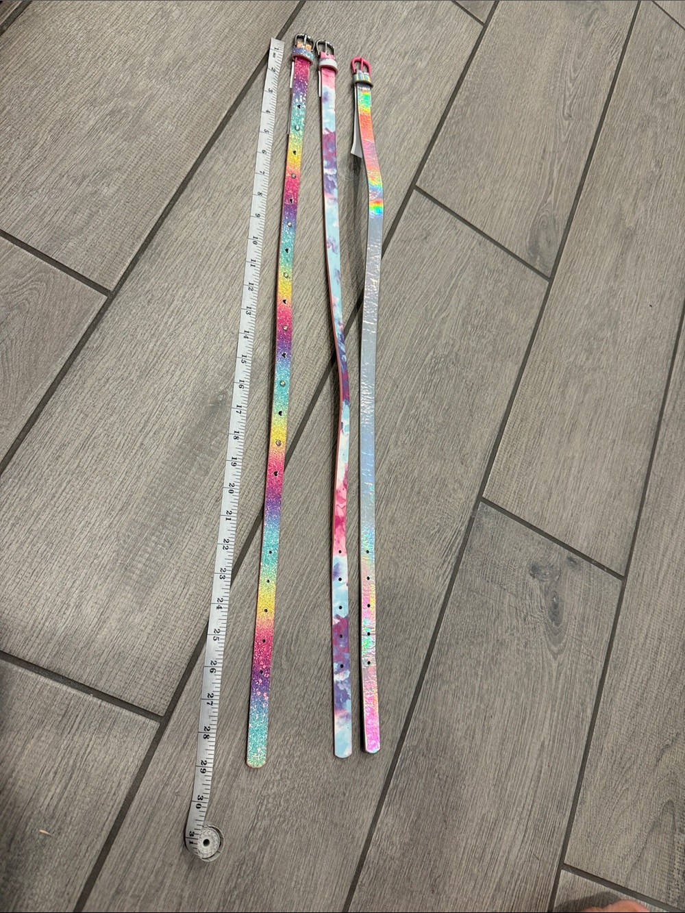 The Children's Place Metallic Rainbow & Pastel Girls' Belts - Multicolor